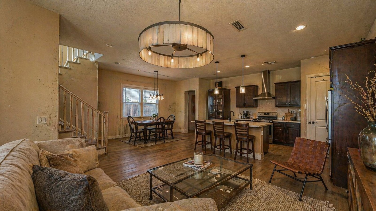 Before: original 1960s ranch interior in Troy, NY